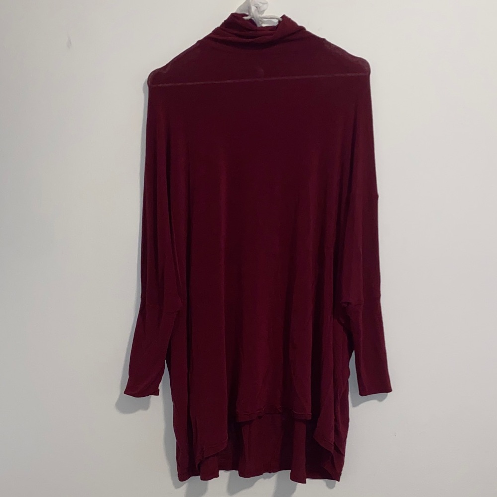 Free People light sheer burgundy turtleneck